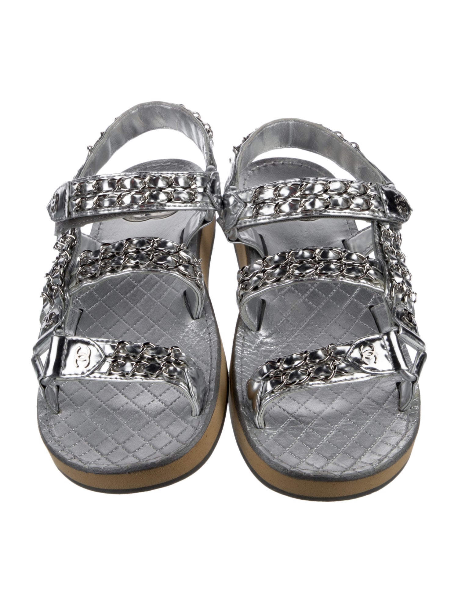 Chanel 2022 Interlocking CC Logo Sandals